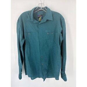 Gear by Van Heusen Vintage Outdoors Shirt‎ Teal Button Front Long Sleeve L